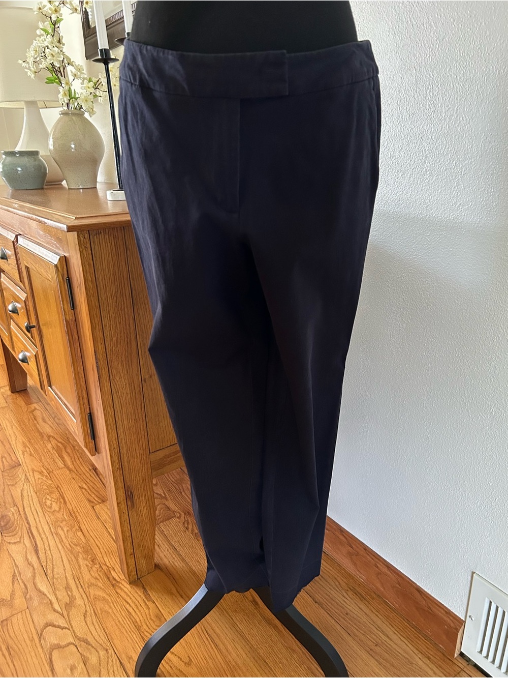 Navy Curvy Cropped Dress Pants